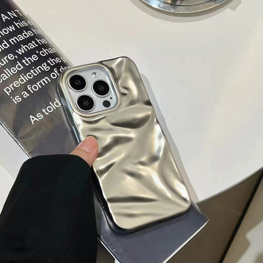 Matte Plating Solid Color Phone Case Water Ripple