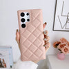 Étui de protection en cuir à carreaux et diamants pour téléphone