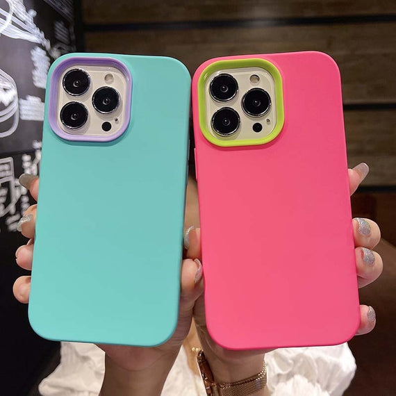 Étui de protection 3 en 1 pour téléphone portable, couleur contrastée