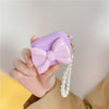 Simple Solid Color Bow Protection Soft Case Earphone Case