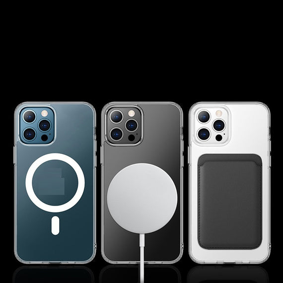 Coque arrière magnétique entièrement transparente pour téléphone