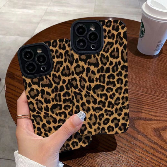 15 Phone Case 11 Brown Leopard Print Creative Protective Cover
