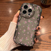 Étui transparent à motif crème de marque tendance pour téléphone 15 pouces, motif fleurs