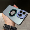 Coque de téléphone givrée avec monture en métal