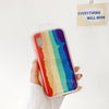 Coque de téléphone en silicone liquide arc-en-ciel créative