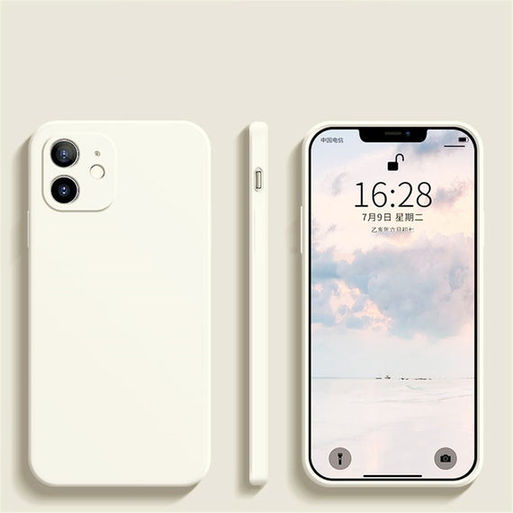 Coque de téléphone portable en silicone liquide à bords droits et à trous fins