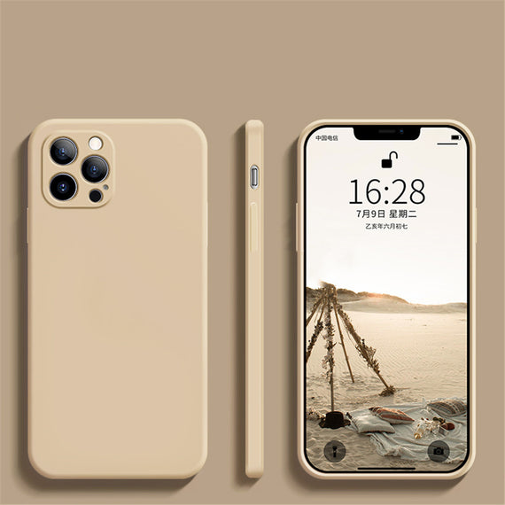 Coque de téléphone portable en silicone liquide à bords droits et à trous fins
