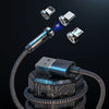 Twitch 540 Degree Rotating Single Needle Magnetic Data Cable One For Three Android Type-C Charging Cable Three In One