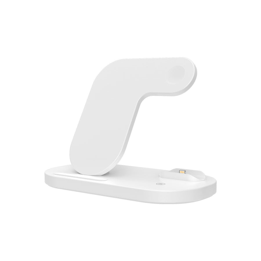 Compatible with Apple, Support De Chargeur Sans Fil Rapide Qi 15W Pour iPhone 12Pro XR Watch 3 en 1, Station De Charge Pliable Pour Airpods Pro IWatch