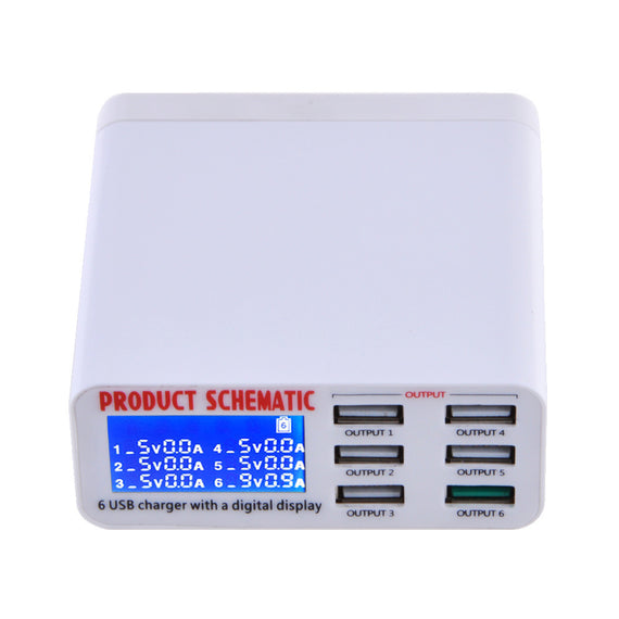 Multi-Port Mobile Phone Charger Lcd Display