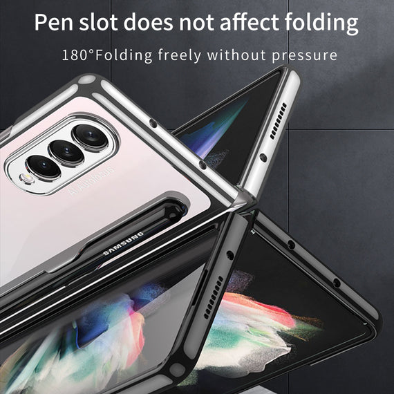 Étui de téléphone portable pliable, galvanoplastie tout compris, transparent, anti-chute