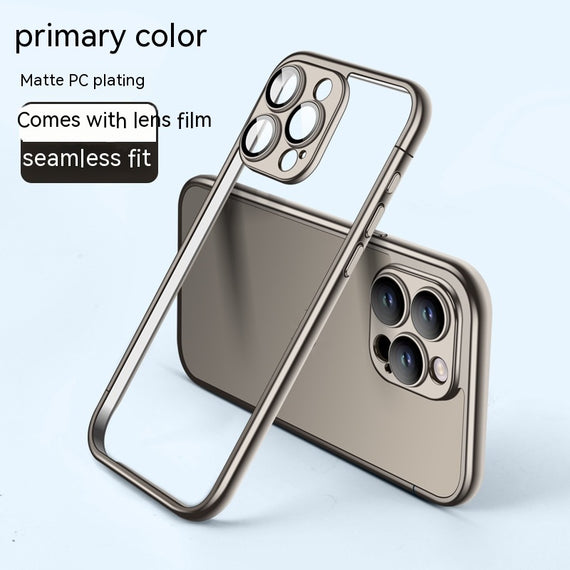 Coque de téléphone avec cadre plaqué mat sans panneau arrière