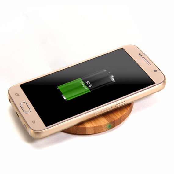 Natürliche Herzform Bambus Wireless Charger Ladepad für