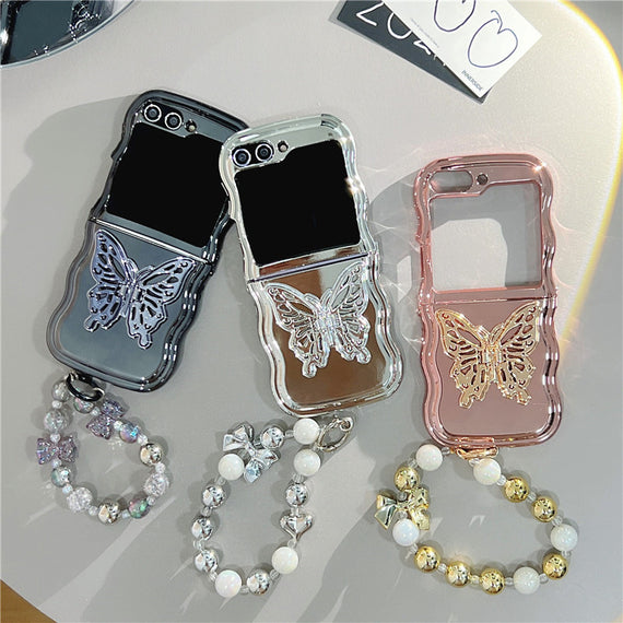 Electroplating Wave Edge Folding Soft Shell Three-dimensional Butterfly Bracket