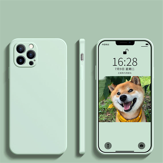 Coque de téléphone portable en silicone liquide à bords droits et à trous fins
