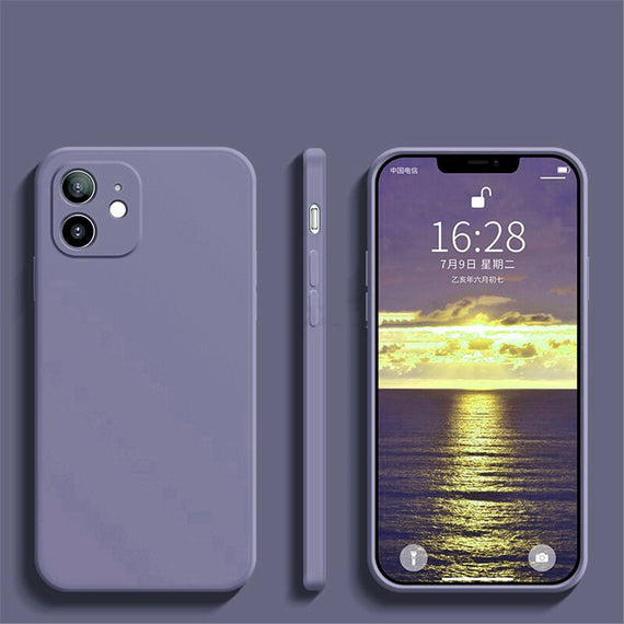 Coque de téléphone portable en silicone liquide à bords droits et à trous fins