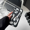 Electroplating Hollow Heat Dissipation Phone Case Flame Pattern High-grade Soft Shell