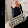 Electroplating Silver Heart Shape Mirror Chain Phone Case