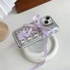 Electroplating Air Cushion Silver Phone Case Shoelace Bow Protective Cover