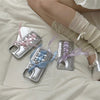Electroplating Air Cushion Silver Phone Case Shoelace Bow Protective Cover