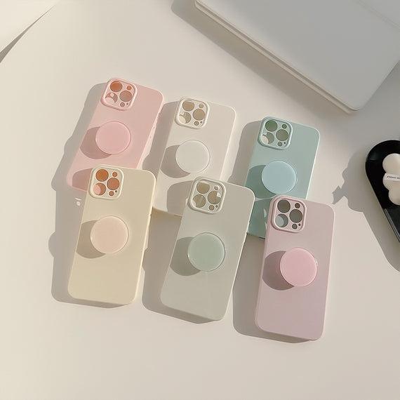 Étui de téléphone simple à support de couleur unie