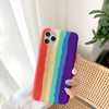 Coque de téléphone en silicone liquide arc-en-ciel créative