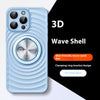 Coque de téléphone avec support magnétique pour iPhone 15, motif ondulé