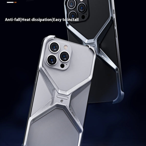 Aluminum Alloy Case New Hollow-out Frameless Heat Radiating Phone Shell