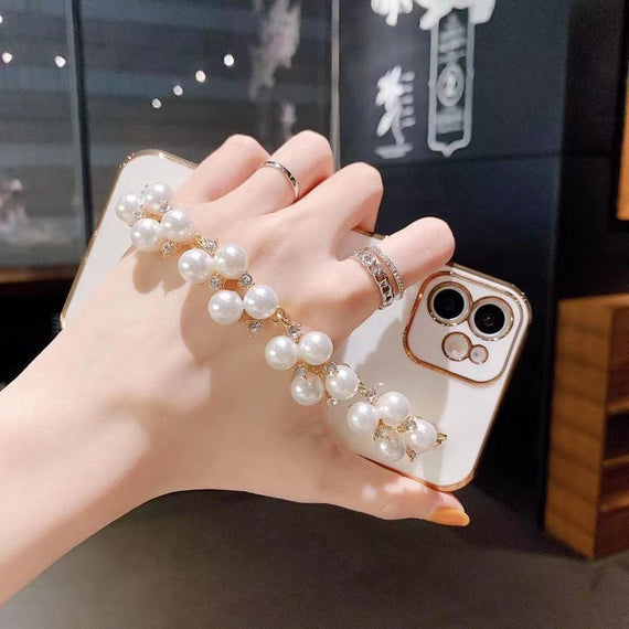 Electroplated Pearl Bracelet All-inclusive Soft Case Mobile Phone Protective Case
