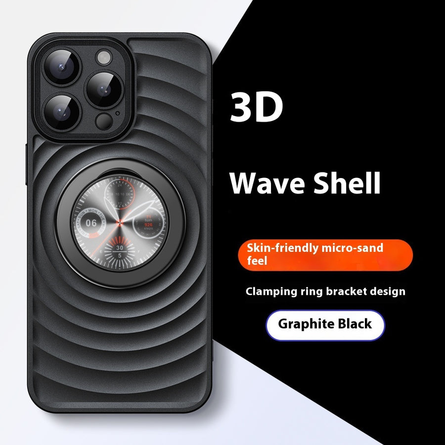 Coque de téléphone avec support magnétique pour iPhone 15, motif ondulé