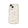 Étui transparent à motif crème de marque tendance pour téléphone 15 pouces, motif fleurs