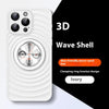 Coque de téléphone avec support magnétique pour iPhone 15, motif ondulé