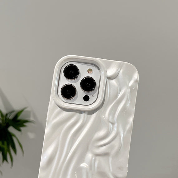 Étui de téléphone plissé simple et haut de gamme, tout-assorti