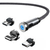 Twitch 540 Degree Rotating Single Needle Magnetic Data Cable One For Three Android Type-C Charging Cable Three In One