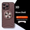 Coque de téléphone avec support magnétique pour iPhone 15, motif ondulé