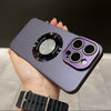 Coque de téléphone givrée avec monture en métal