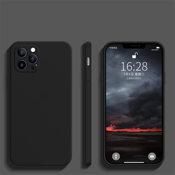 Coque de téléphone portable en silicone liquide à bords droits et à trous fins