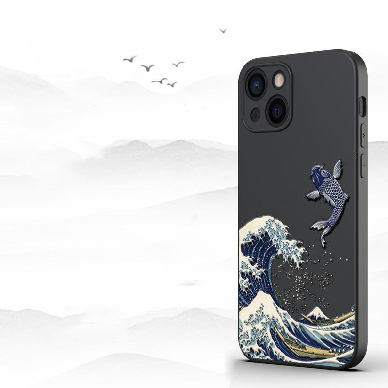 Embossed And Painted Silicone Phone Case