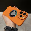 Coque de téléphone givrée avec monture en métal