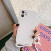 Simple Solid Color Messenger Lanyard Liquid Silicone Fine Hole Mobile Phone Case