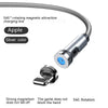 Twitch 540 Degree Rotating Single Needle Magnetic Data Cable One For Three Android Type-C Charging Cable Three In One