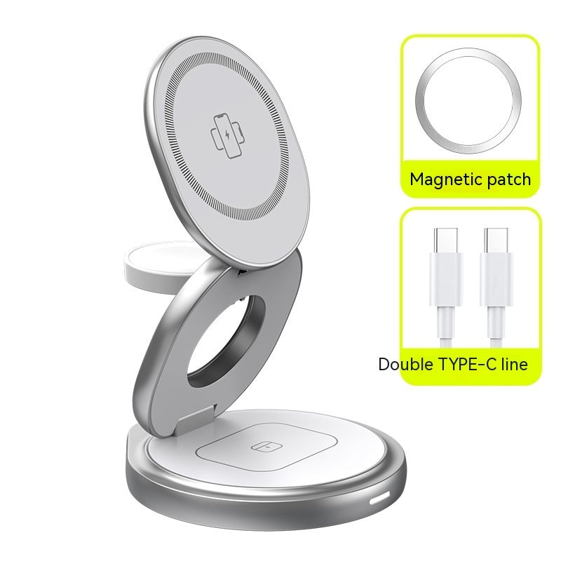 3-in-1-Wireless-Ladegerät mit magnetischem Klappständer