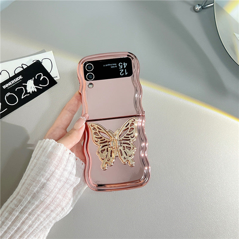 Electroplating Wave Edge Folding Soft Shell Three-dimensional Butterfly Bracket