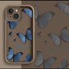 Blue Butterfly Printed Edging Drop-resistant Phone Case