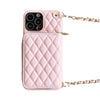 Crossbody Card Insert Case Luxury Rhombus Lamb Skin