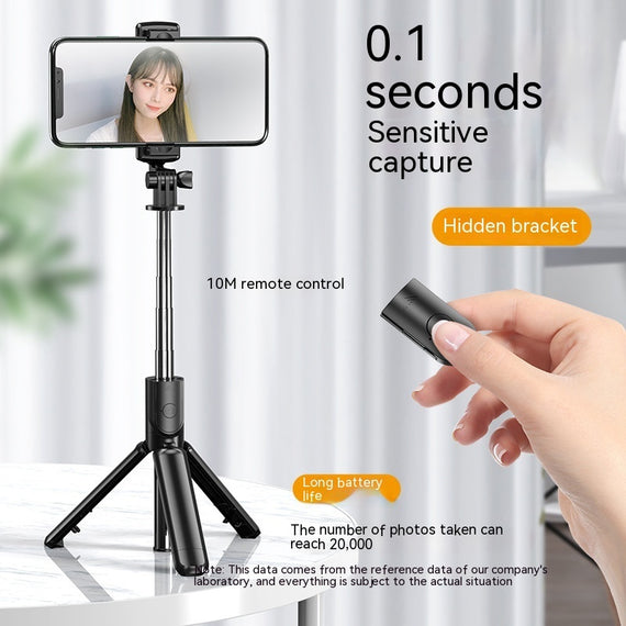 2023 New Selfie Stick Wireless Bluetooth Camera Artifact Fill Light Anti-shake Rack Floor Tripod Portable