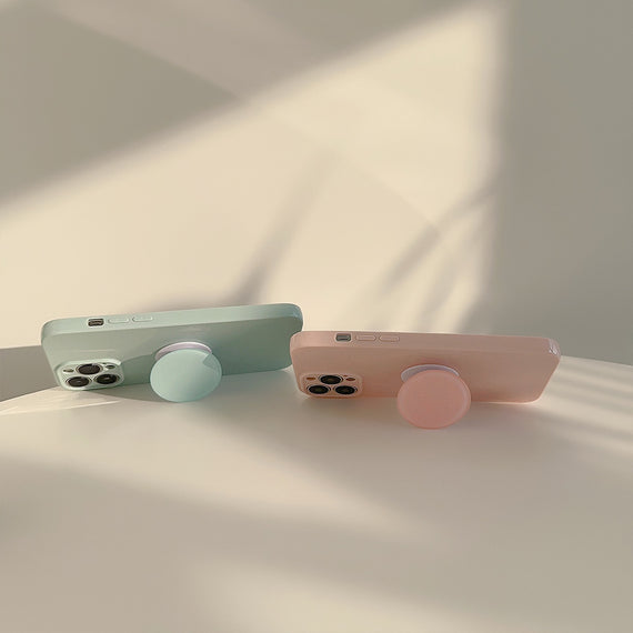 Étui de téléphone simple à support de couleur unie
