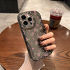Étui transparent à motif crème de marque tendance pour téléphone 15 pouces, motif fleurs