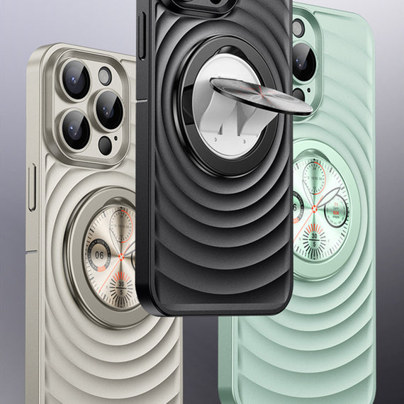 Coque de téléphone avec support magnétique pour iPhone 15, motif ondulé