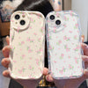 Étui transparent à motif crème de marque tendance pour téléphone 15 pouces, motif fleurs